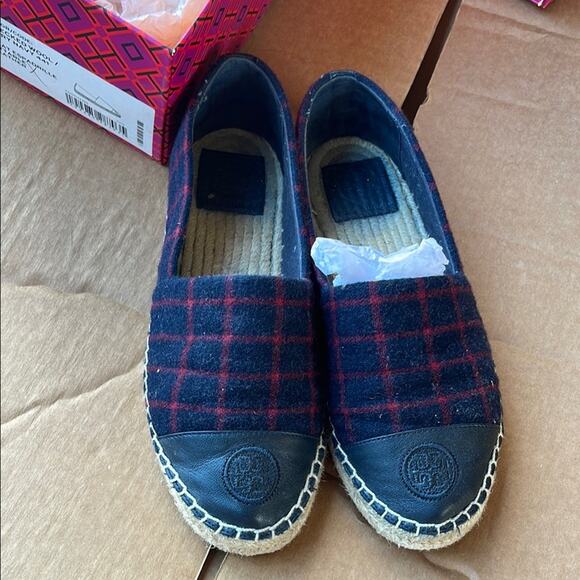 Tory Burch Checked Wool Espadrilles - Picture 1 of 8